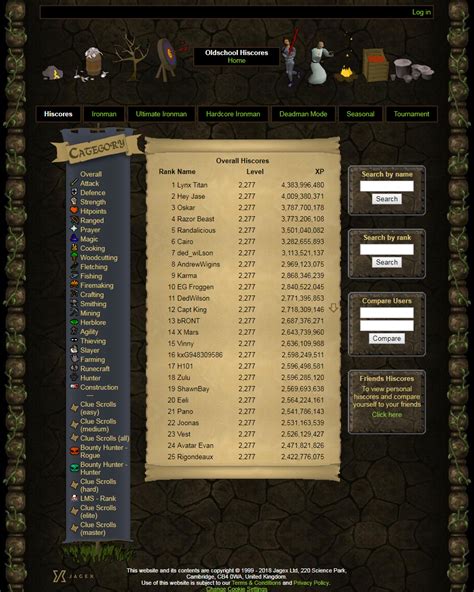 old runescape hiscores